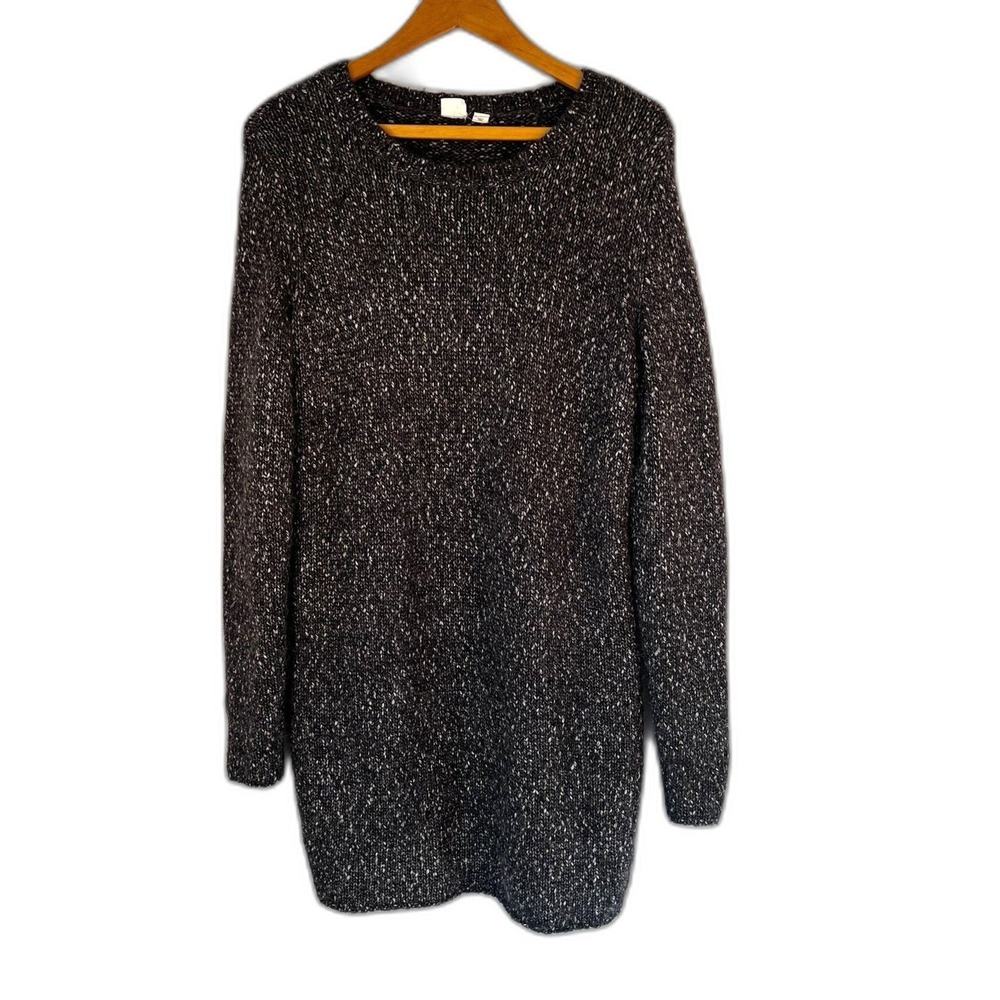 GAP Soft Cable Knit TUNIC Longline Legging Sweater Side Slits Size Large Neutral